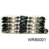 36inch Pearl High Power Black Magnetic Hematite beads Pearl Bracelet Necklace Jewelry All in One Set